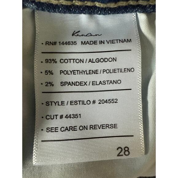 Kancan High Rise Button Fly Raw Hem Cropped Straight Jeans Size 28 - Picture 7 of 9